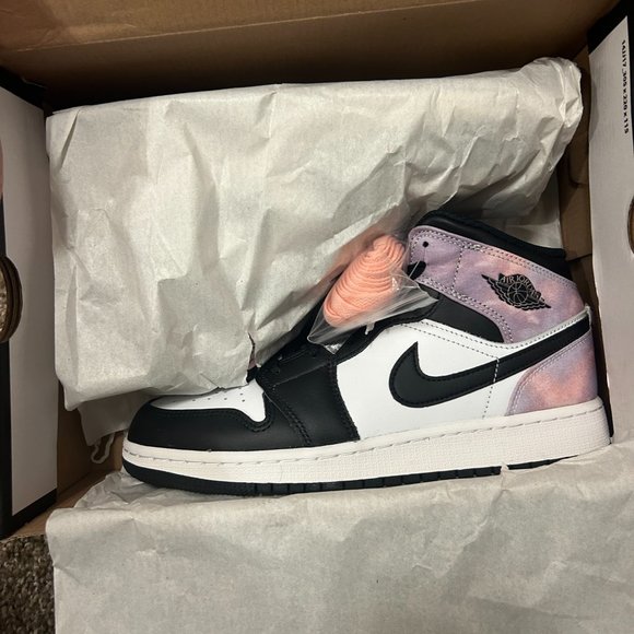 Nike Air Jordan 1 mid Zen Master Galaxy Tie dye Bleached Coral - Picture 4 of 4